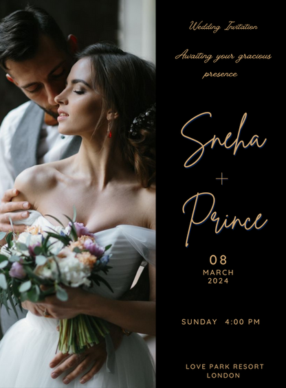 Black Love Premium Wedding Invitation-AAPWI006