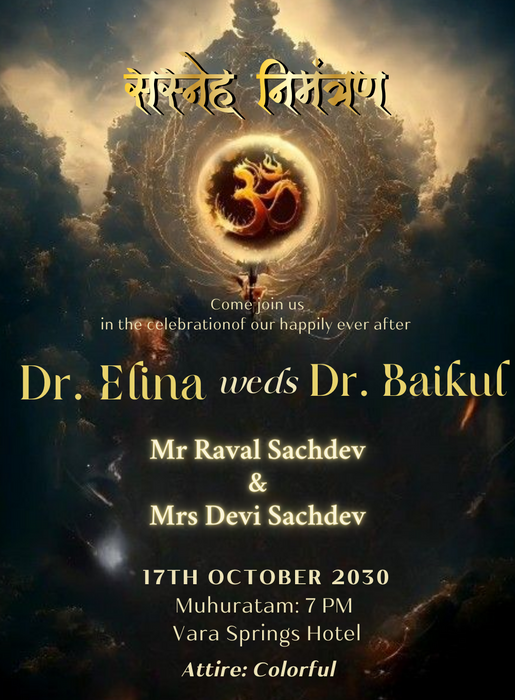 Black Shadow Marathi Wedding Invitation-King of Cards