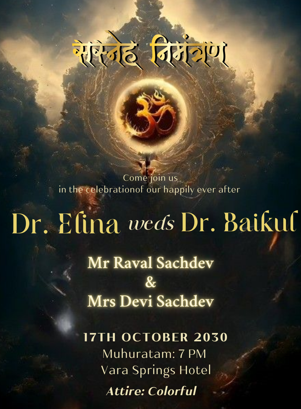 Black Shadow Marathi Wedding Invitation-AAMAI012
