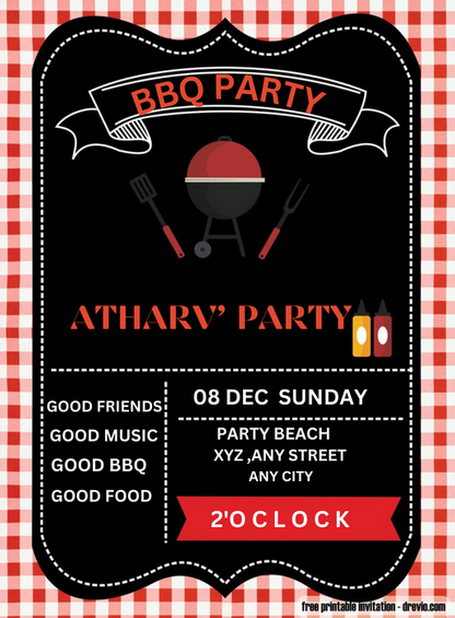 Black Tablecloth Barbeque Party-AABBQ013