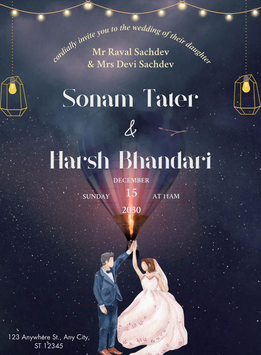 Black Touch Jain Wedding Invitations-AAJWI019