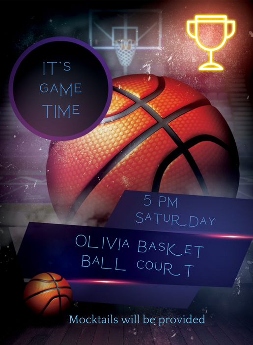 Blue Ball basketball Invitation-AABET012