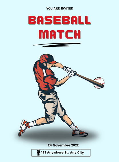 Blue Bat baseball Invitation-AABAS003