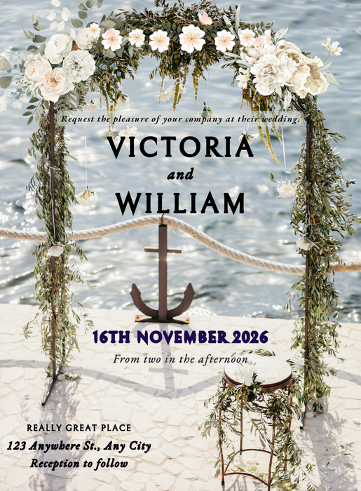 Blue Beach Destination Theme Invitations-AADTI017