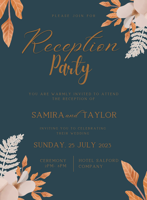 Blue Bind Reception Party Invitations-AARPI035