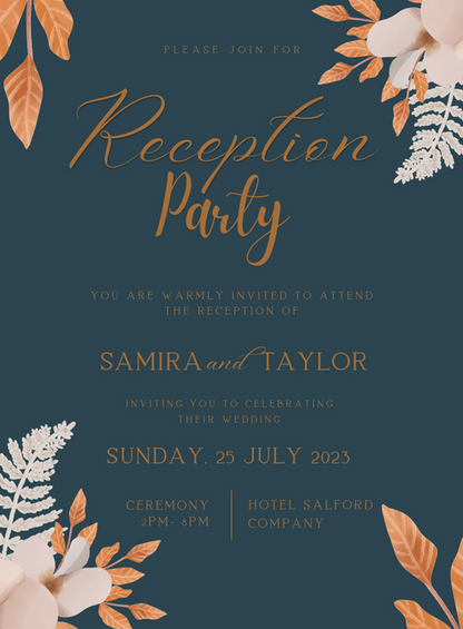 Blue Bind Reception Party Invitations-AARPI035