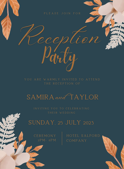 Blue Bind Reception Party Invitations-AARPI035