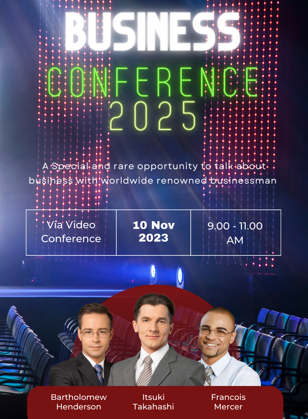 Blue Business Conference Invitation-King of Cards