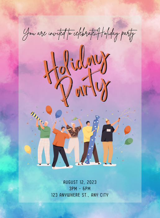 Blue Chill holiday party Invitation-AAHOP010
