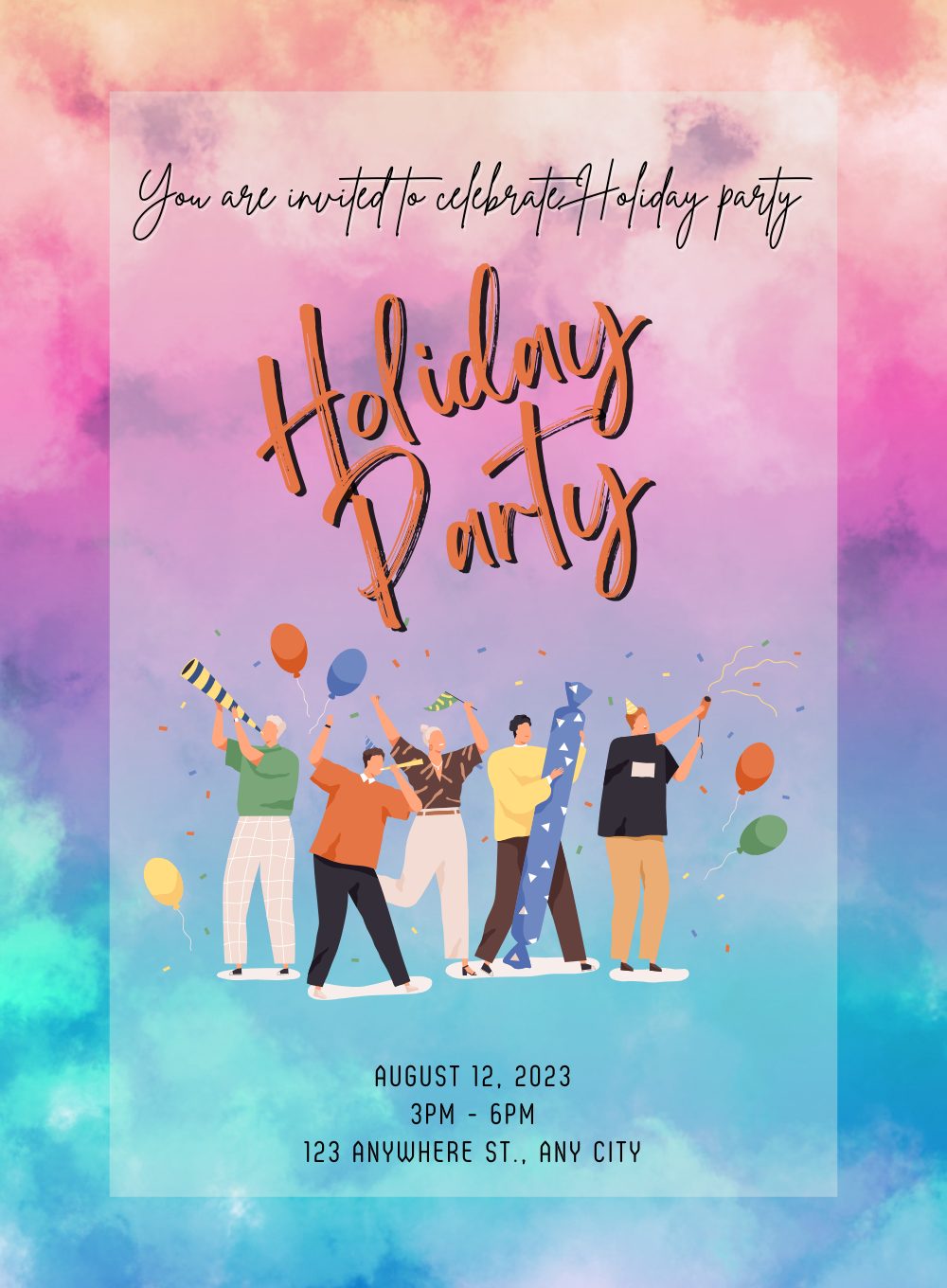 Blue Chill holiday party Invitation-AAHOP010