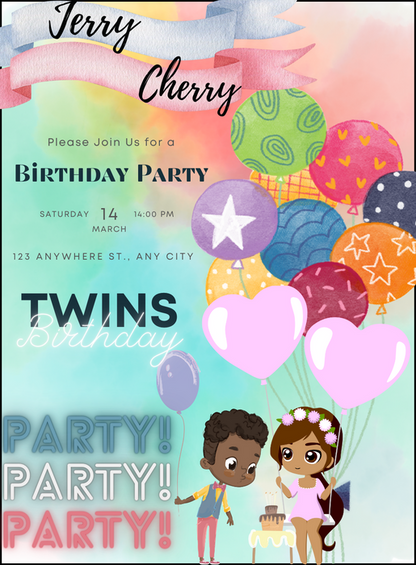 Blue Colourful Balloons and Confetti-AABAC007