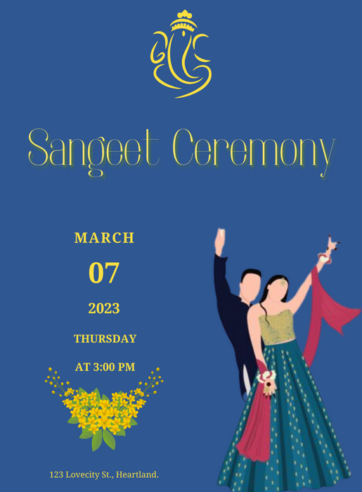 Blue Dance Sangeet Invitation-AASAN013