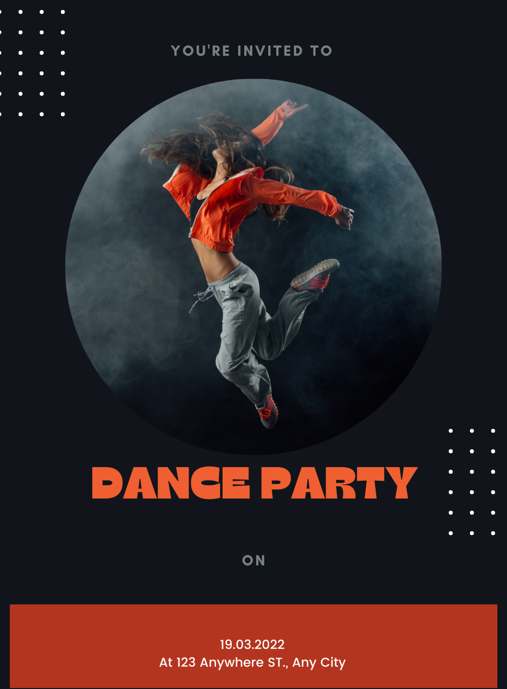 Blue Disco Dance Party Invitation-AADPI011