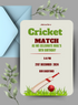 Blue Envelope Cricket Invitation-AACRI002