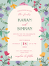 Blue Floral Christian Wedding Invitation-AACWI033