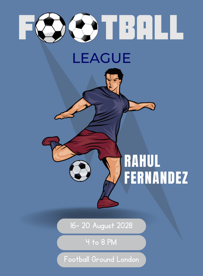 Blue League Football Invitation-AABLL009