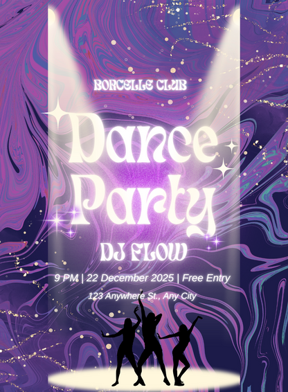 Blue Light Dance Party Invitation-AADPI029