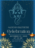 Blue Lit Ganesh Chaturthi Invitations-AAGCI013