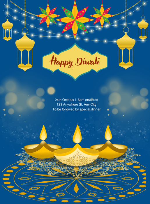 Blue Magic Diwali Invitations-AADWI011