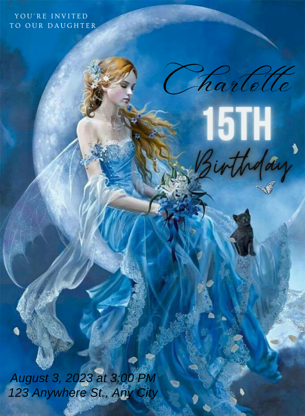 Blue Moon Princess &amp; fairytail Invitation-AAPAF006