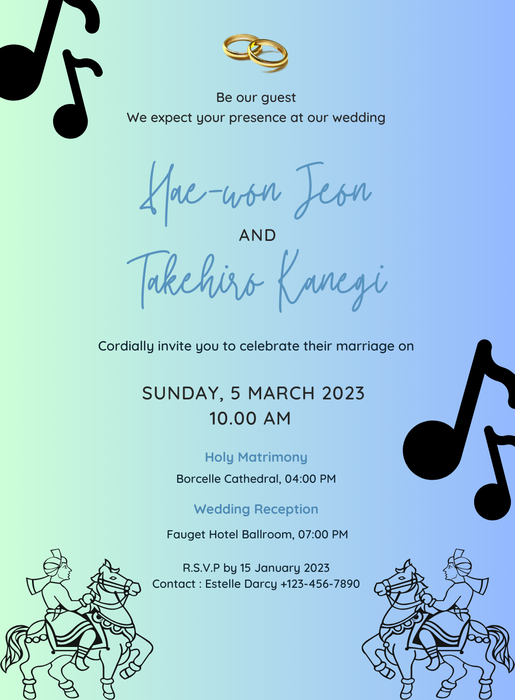 Blue Music Rajasthani Wedding Invitation-King of Cards