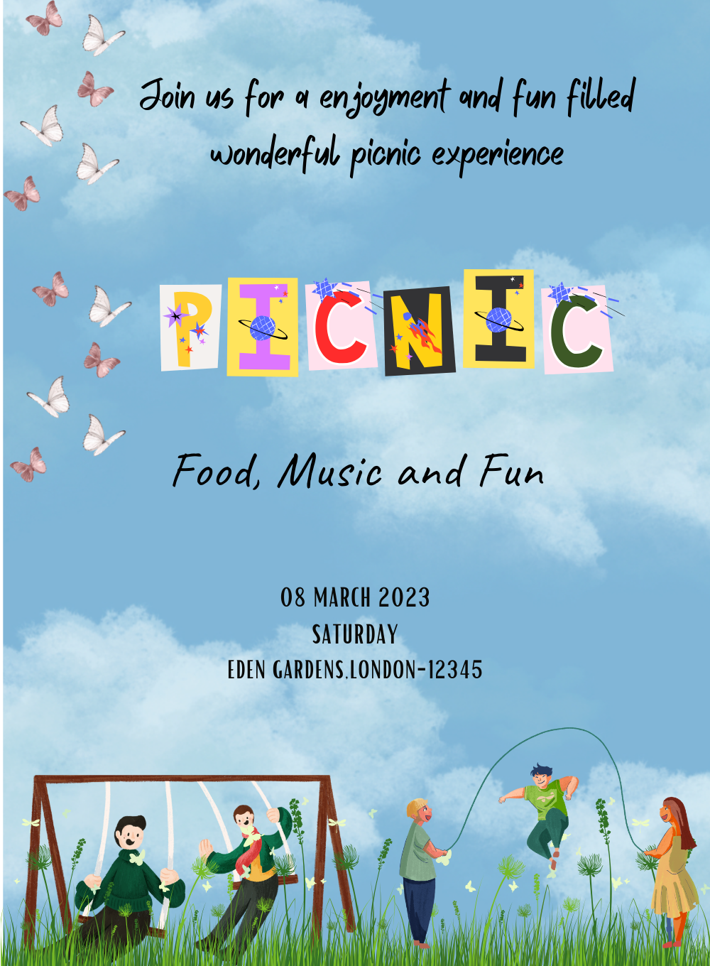 Blue Outdoor Picnic Invitation-AAPIC008