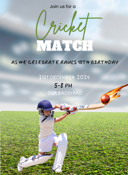 Blue Sky Cricket Invitation-AACRI008
