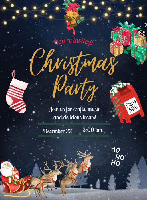 Blue Stockings Christmas Invitation-AACSS021
