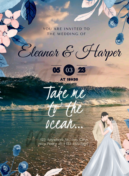 Blue Waves Destination Theme Invitations-AADTI018