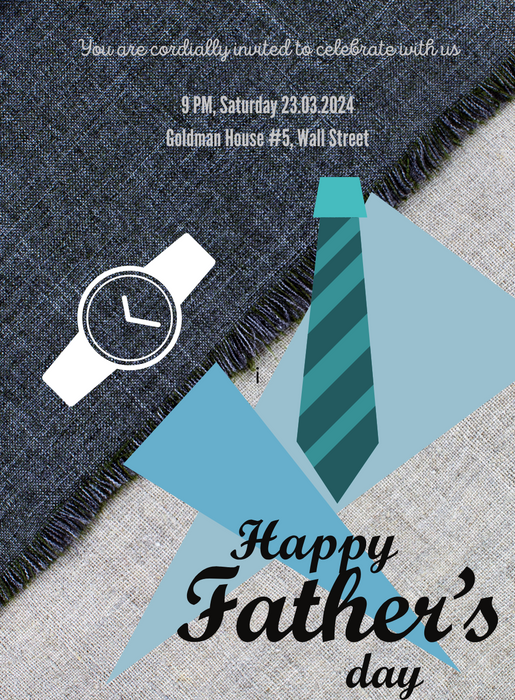 Blue watch Fathers day Invitation-AAFAT008