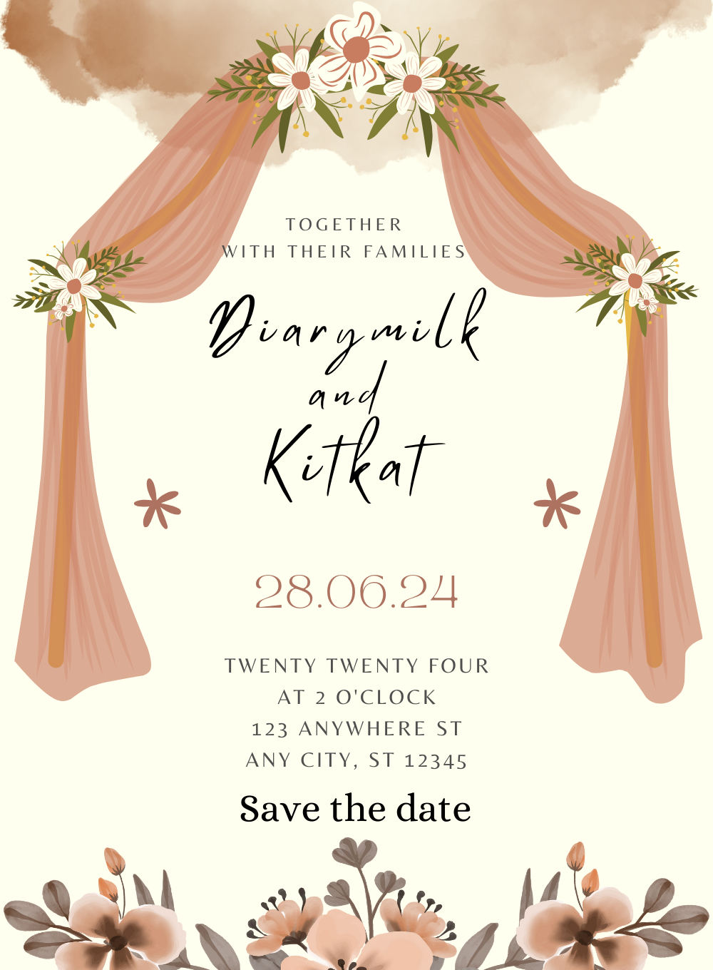 Blush Curtains Save The Date Invitation-King of Cards