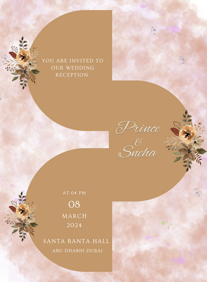 Cream Lavender Wedding Reception Invitation-AAWPI012