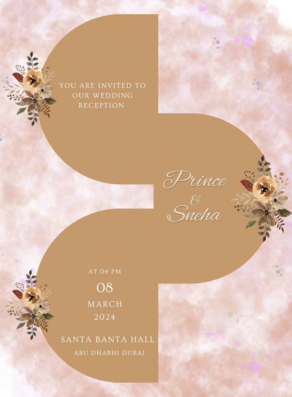 Cream Lavender Wedding Reception Invitation-AAWPI012