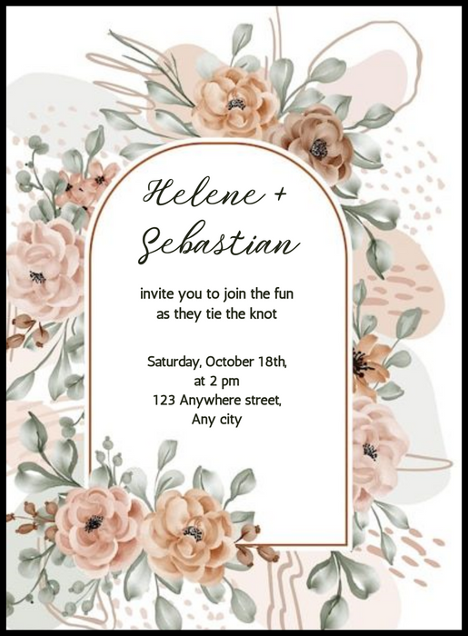 Blushing Beauty Floral wedding Invitation-AAFWI015
