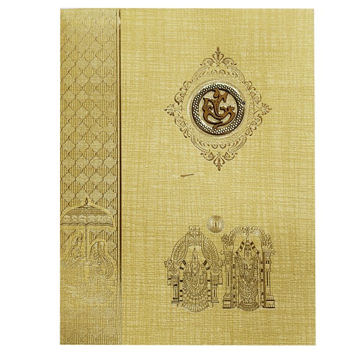 Brown Gold Jumbo Metallic Balaji And Padmavathi Image-KNK50241-King of Cards