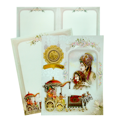 Grey Traditional Indian Wedding Card-KNKJ1122