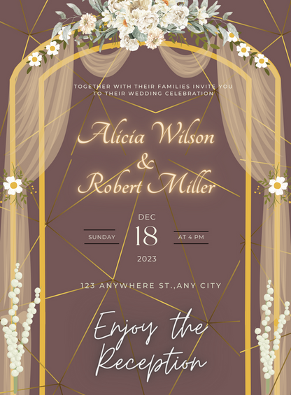 Brown Arch Reception Party Invitation-AARPI027