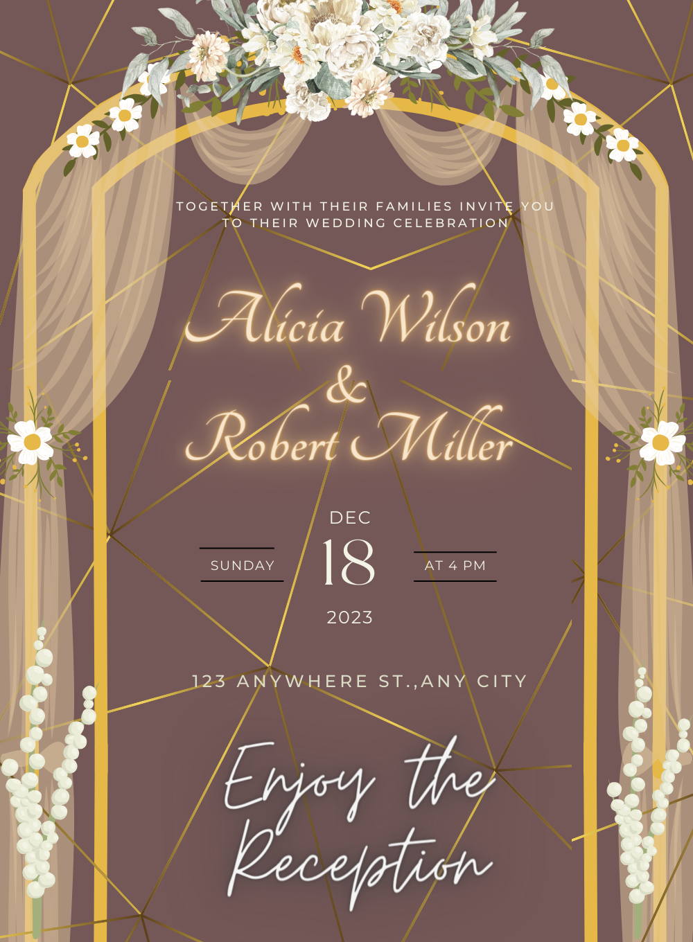 Brown Arch Reception Party Invitation-AARPI027