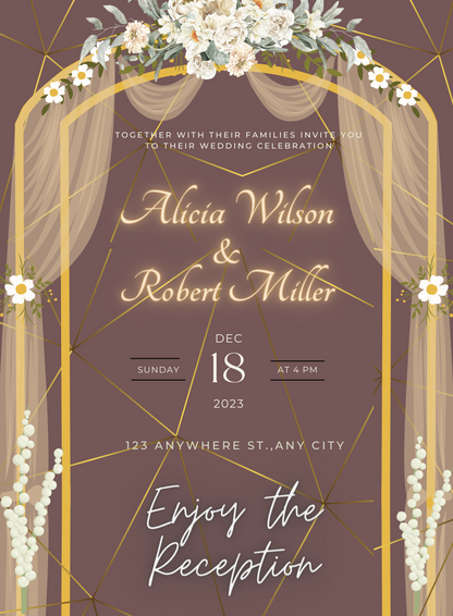 Brown Arch Reception Party Invitation-AARPI027
