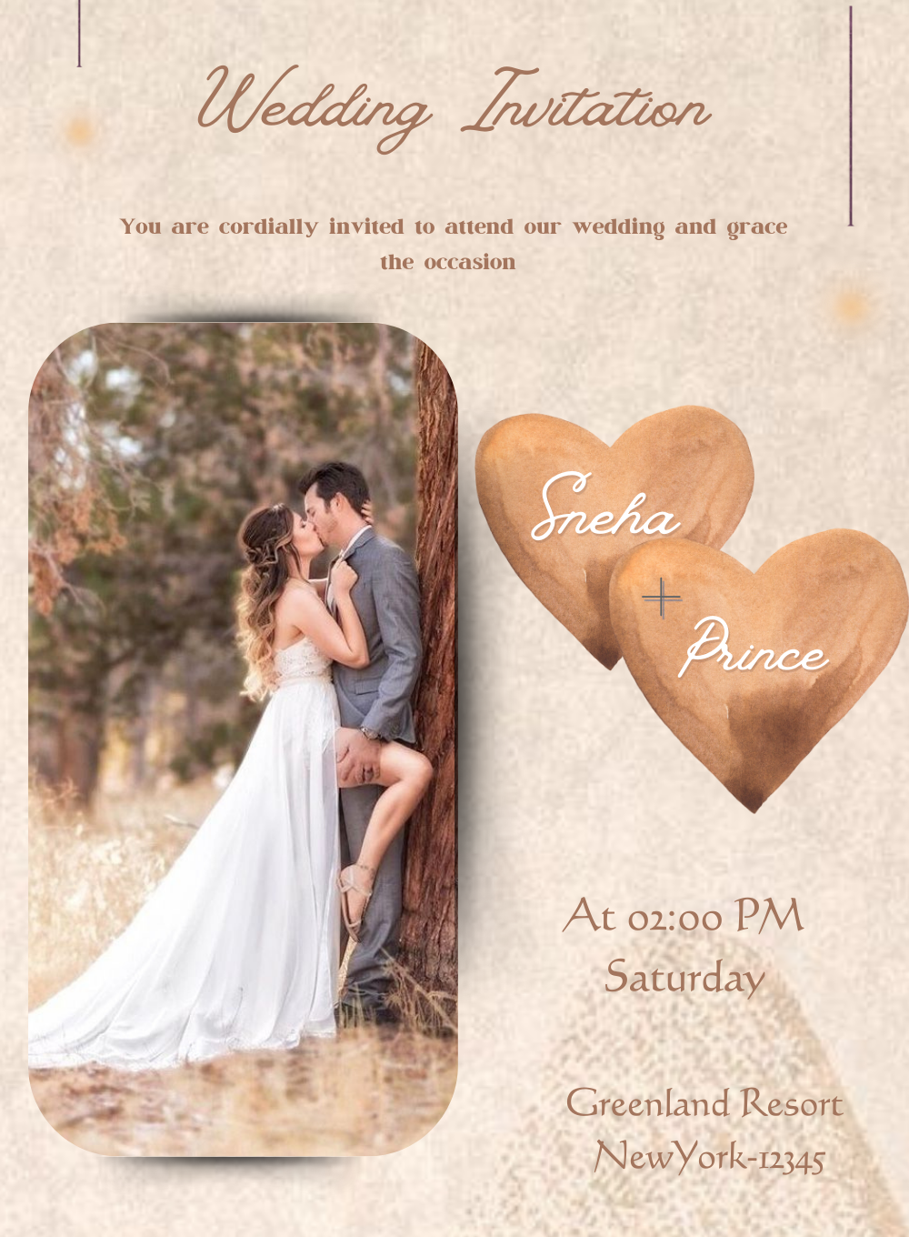 Brown Blush Premium Wedding Invitation-AAPWI007