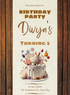 Brown Candy Kids birthday Invitation-AAKBI023