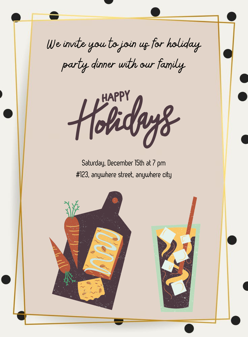 Brown Carrot holiday party Invitation-AAHOP006