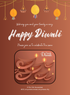 Brown Glow Diwali Invitations-AADWI006