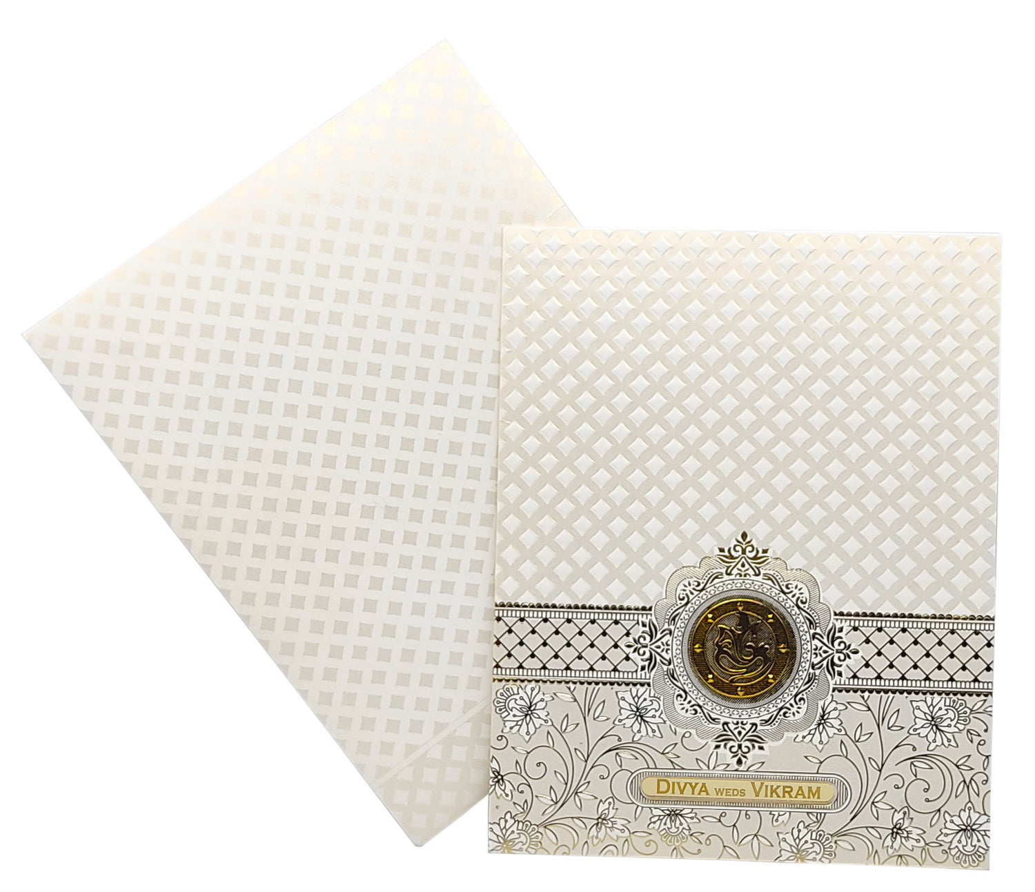 Gold White Jumbo Size In Floral Screen Printing-KNJG193W