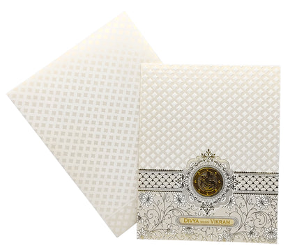 Gold White Jumbo Size In Floral Screen Printing-KNJG193W