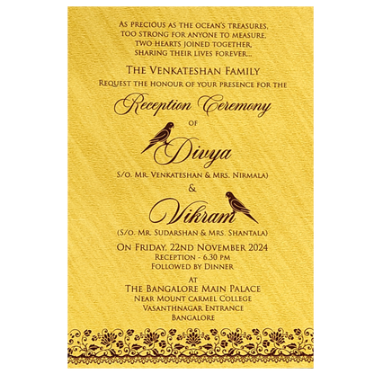Gold Liner Single Sheet Invitation Card-King of Cards