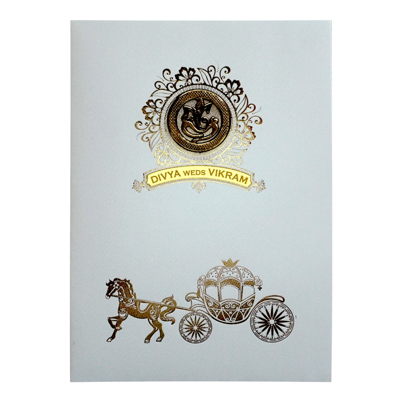 White Marriage Invitation Card-KNKTW036