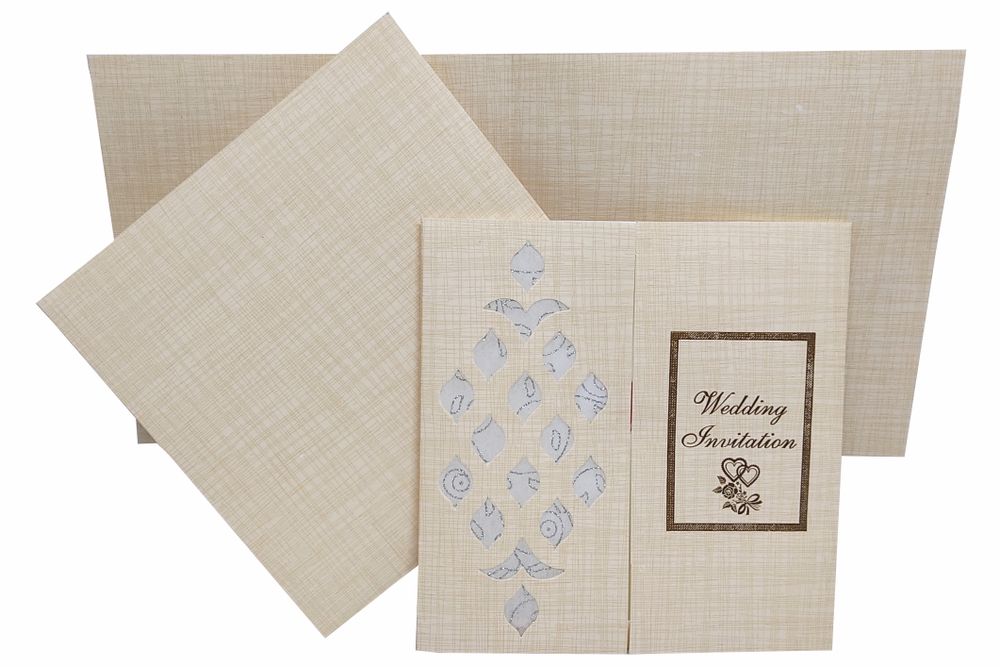 Sandal Metallic Die Cut Invitation Card-King of Cards