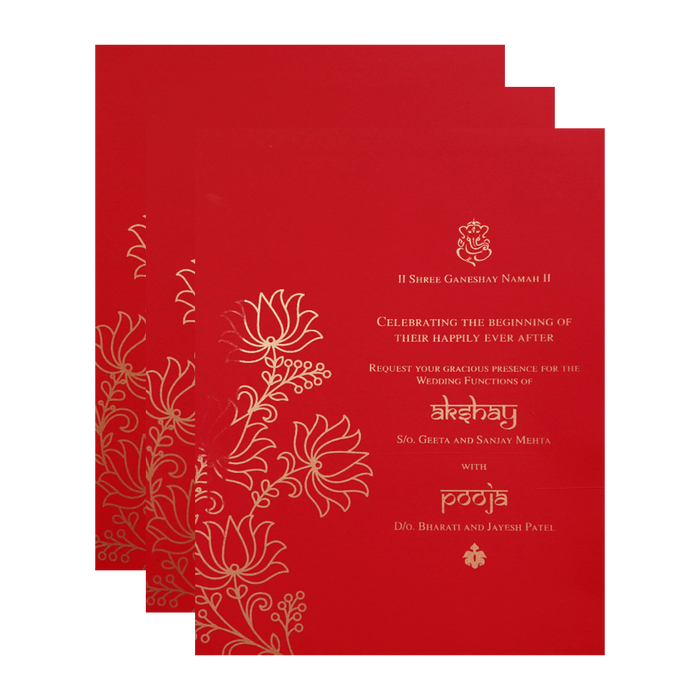 Red Floral Marriage Card-King of Cards