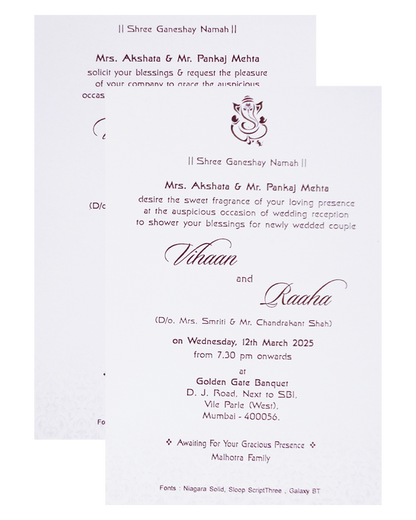 Crepe Pink Padded Wedding Card-King of Cards